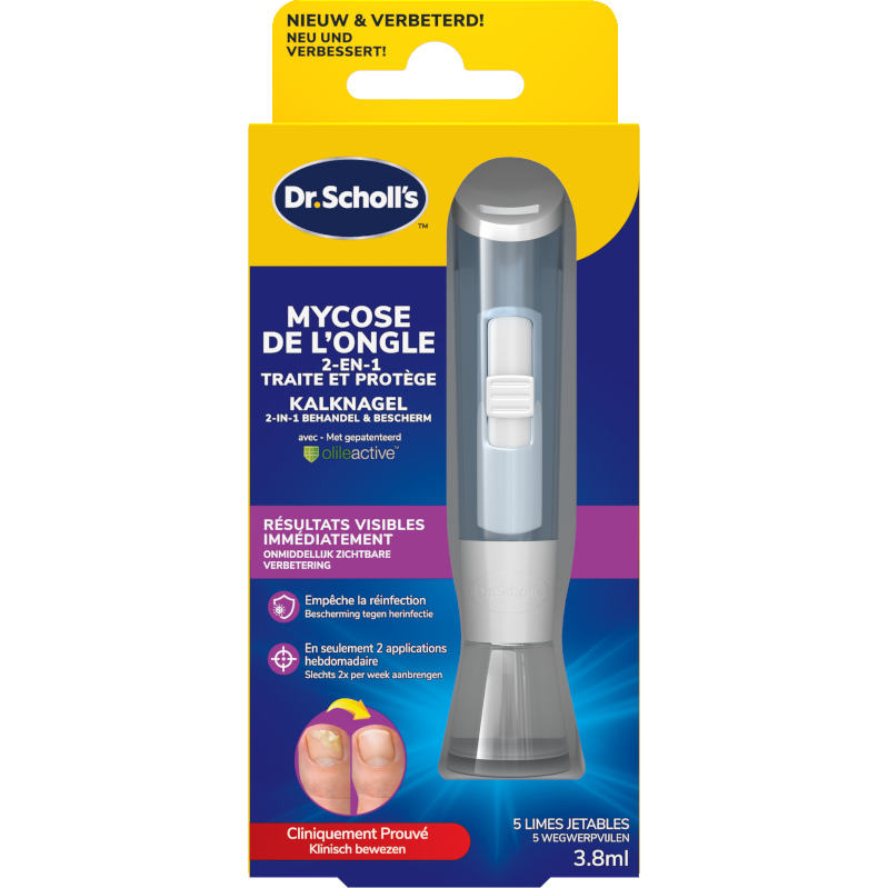Dr.Scholl's Kalknagel 2-in-1 Behandel & Bescherm met 5 wegwerpvijltjes