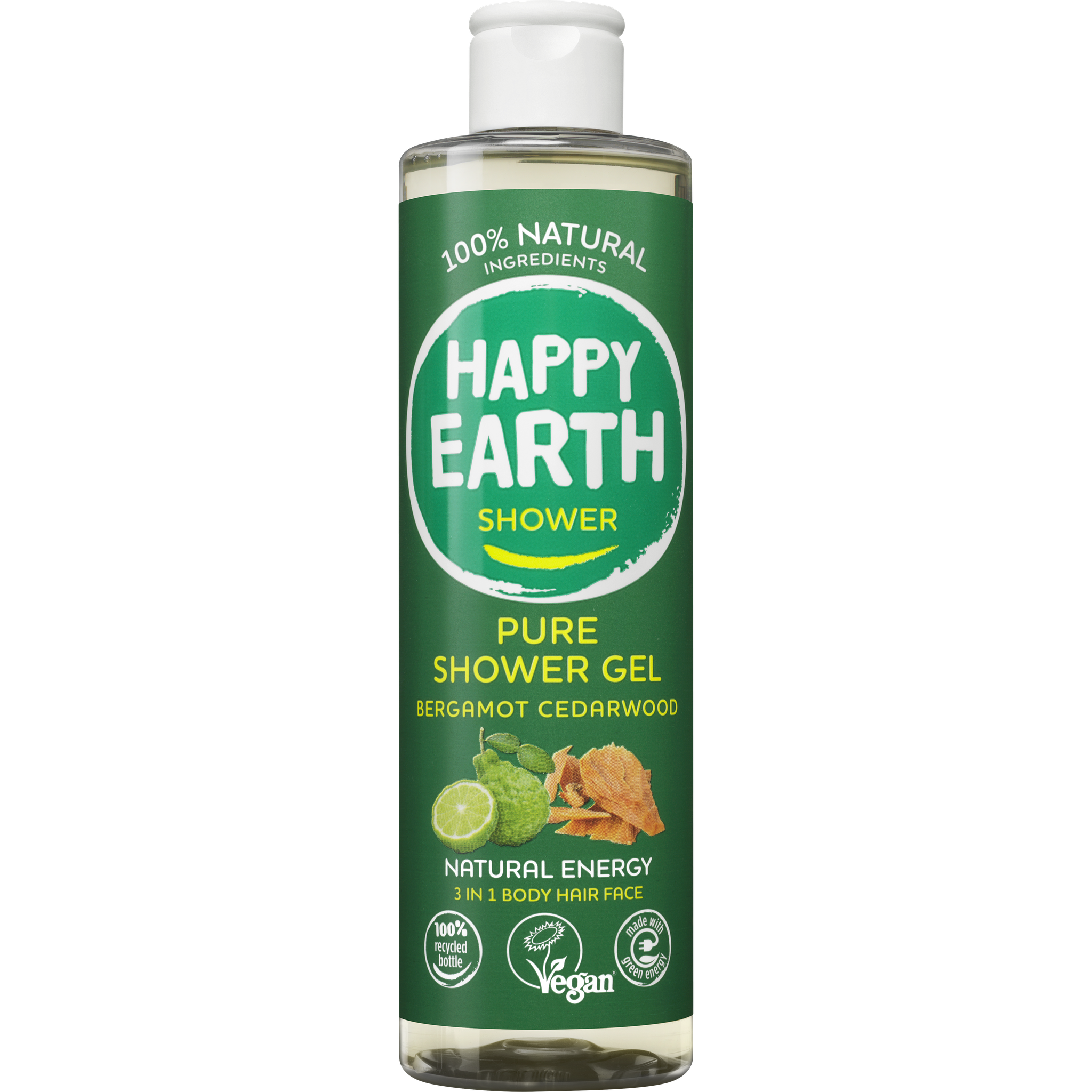 Happy Earth 100% Natuurlijke Bergamot Cedarwood Douchegel 300 ML