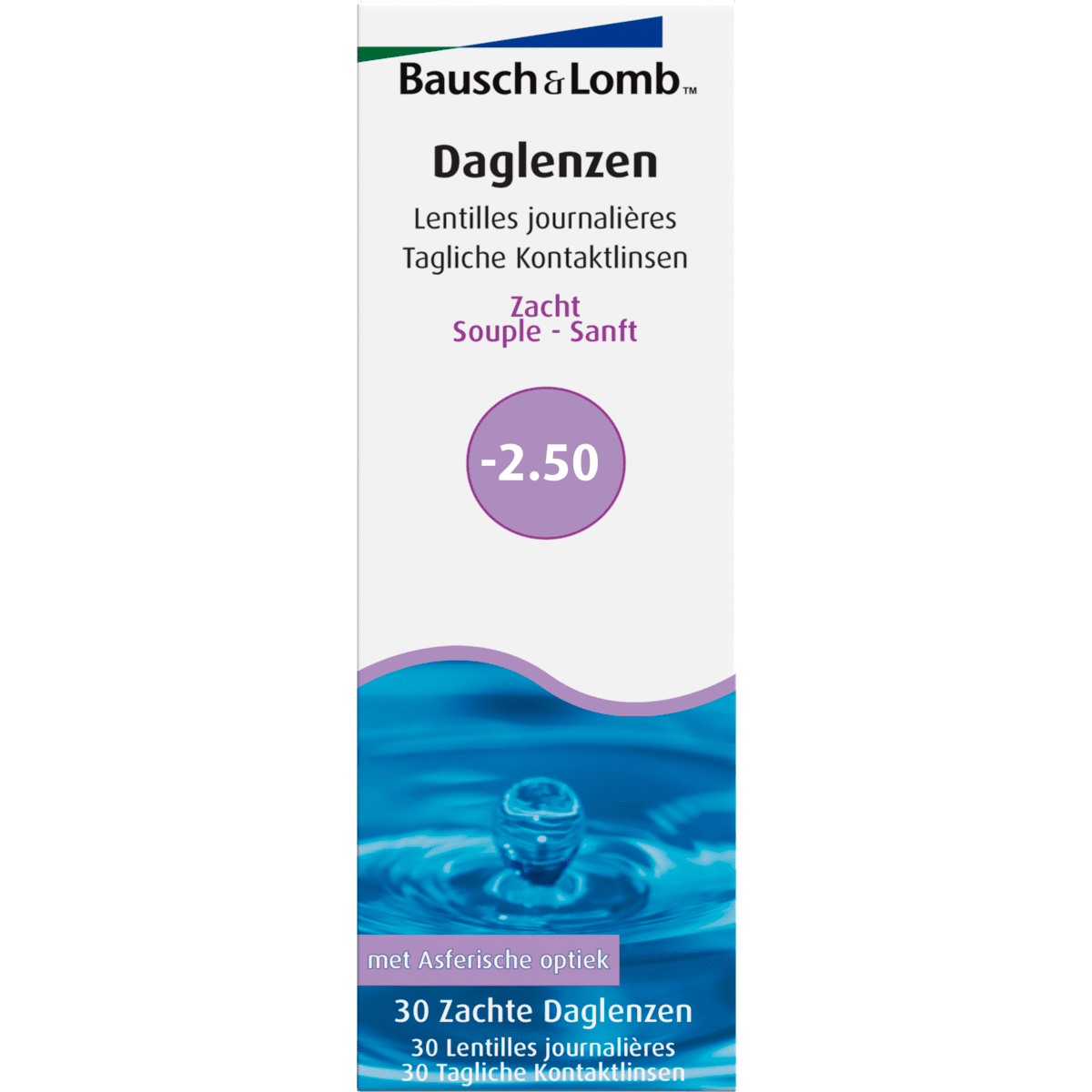 Bausch + Lomb DagLenzen -2,50 30 stuks