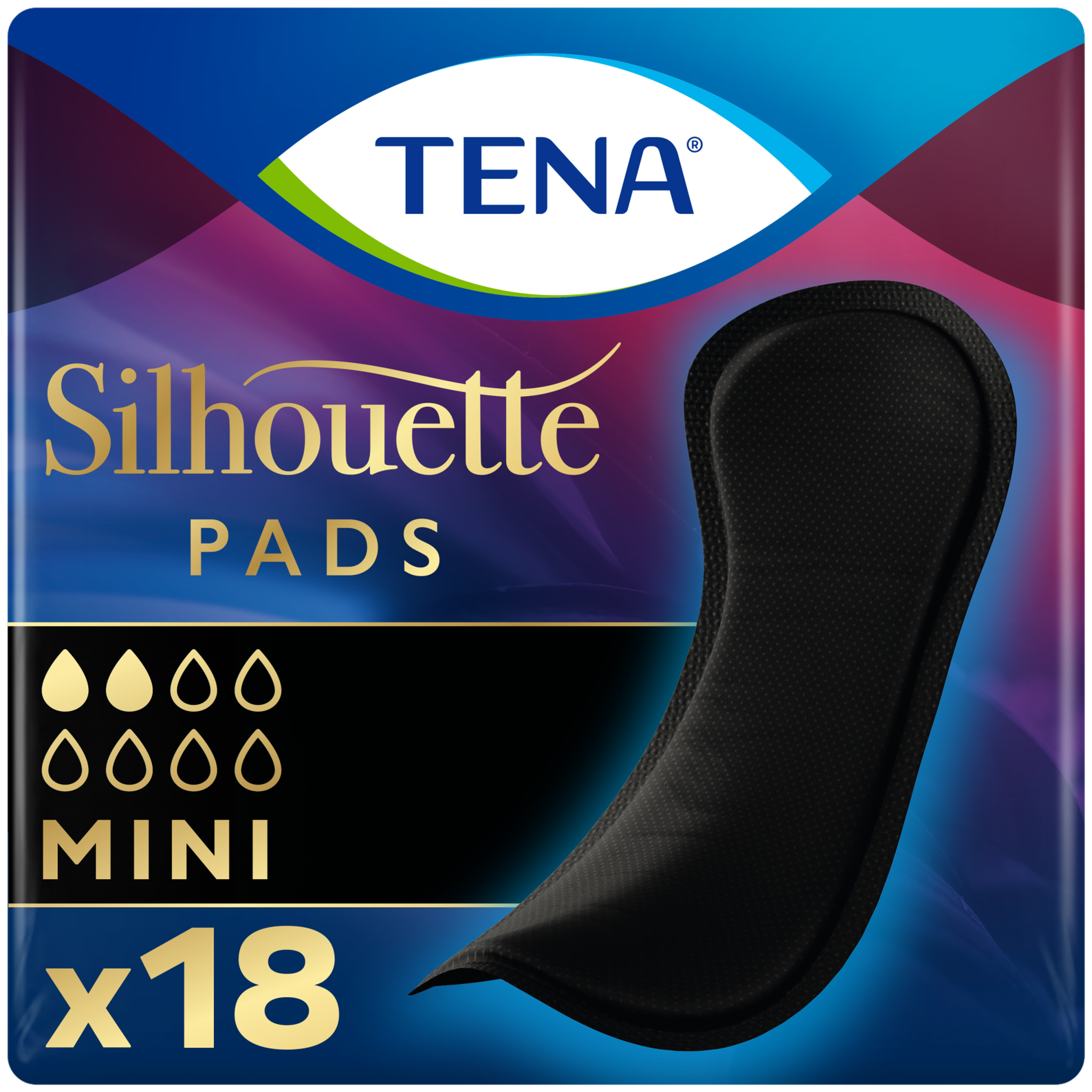 TENA Silhouette Noir Mini Incontinentieverband 18 stuks