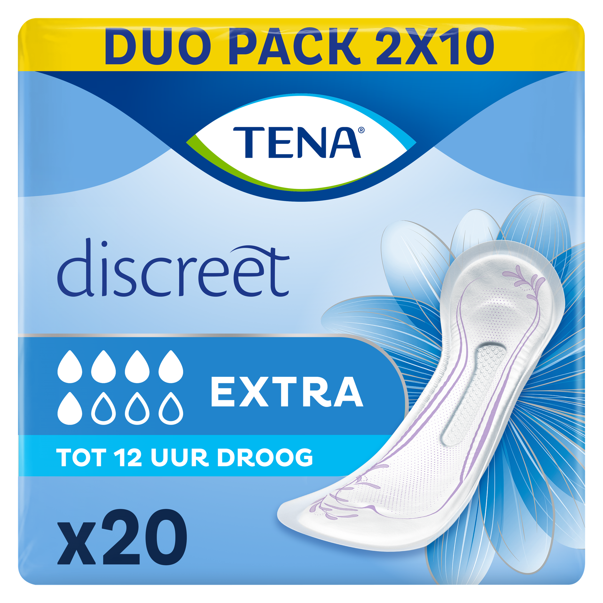 TENA Discreet Extra Incontinentieverband Duopack 2x10 stuks
