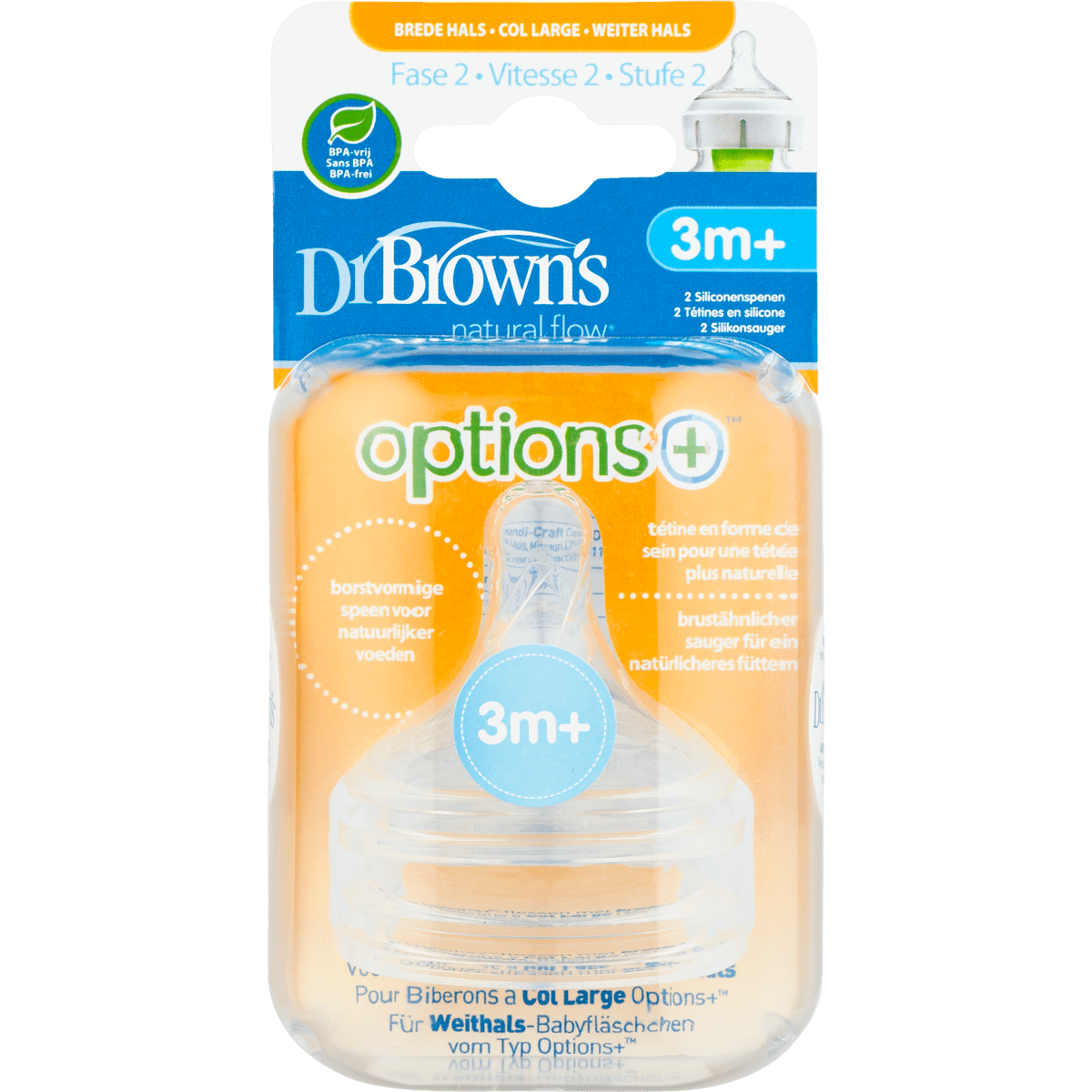 Automatisering Weg geeuwen Dr. Brown's Options+ anti-colic speen fase 2 br 2 EA | Etos