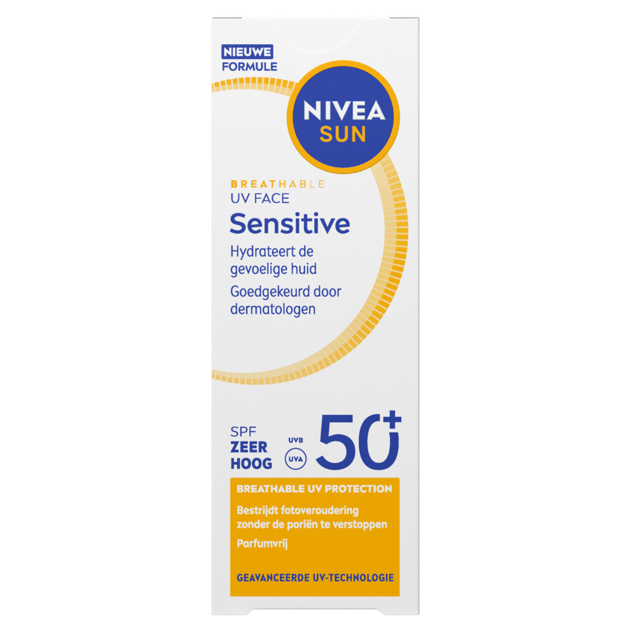 Nivea Sun Uv Face Sensitive Parfumvrije & Hydraterende Zonnebrand SPF50 40 ML