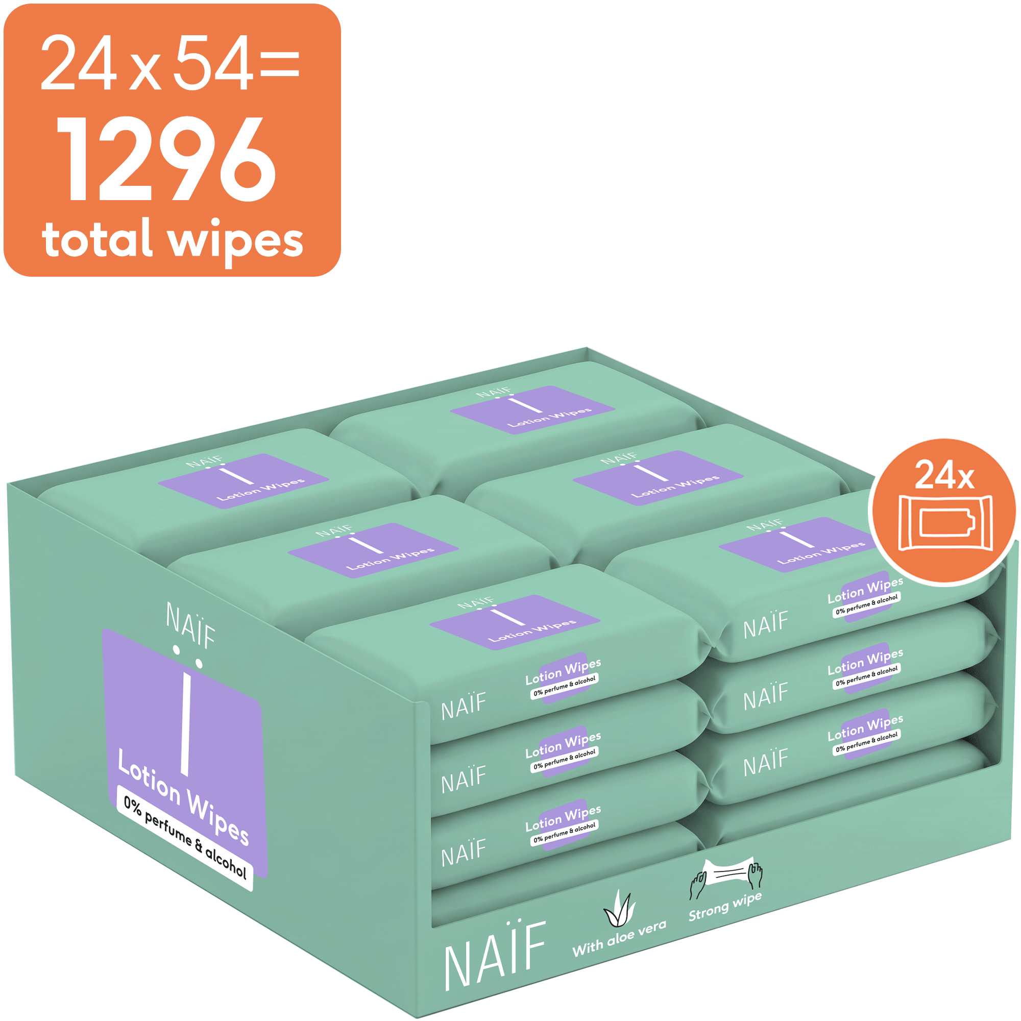 Naïf Plasticvrije Lotion Billendoekjes 24x54 stuks
