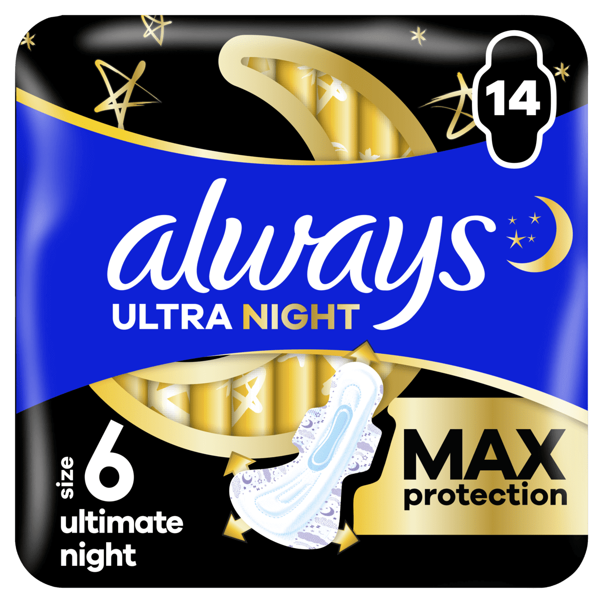 Always Maandverband Ultra Ultimate Night Wings Big Pack 14 stuks