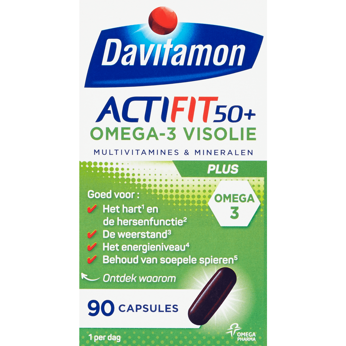 Davitamon Actifit 50+ Omega-3 Visolie Capsules 90 EA | Etos
