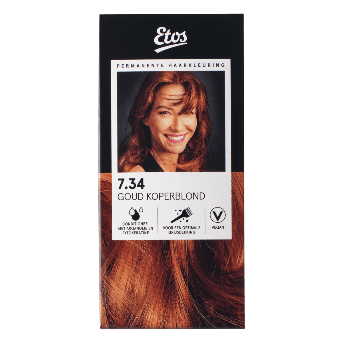 Etos Permanente Haarkleuring 7.34 Goud Koperblond