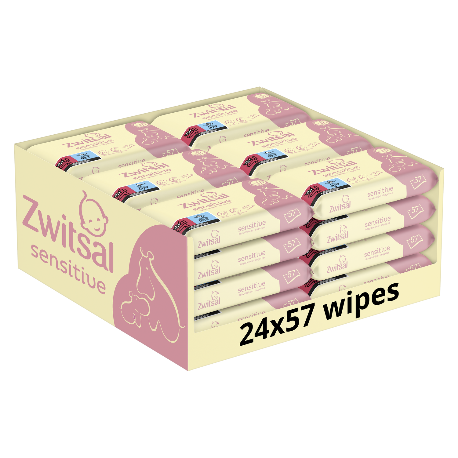 Zwitsal Sensitive Billendoekjes Megabox 24x57 (1368 stuks)