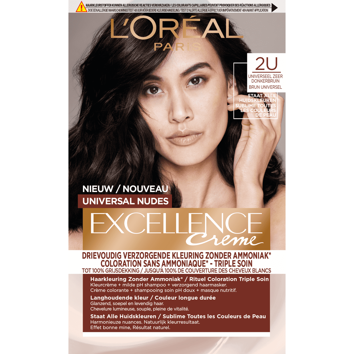 L’Oréal Paris Excellence Universal Nudes 2U Donkerbruin Permanente Haarverf