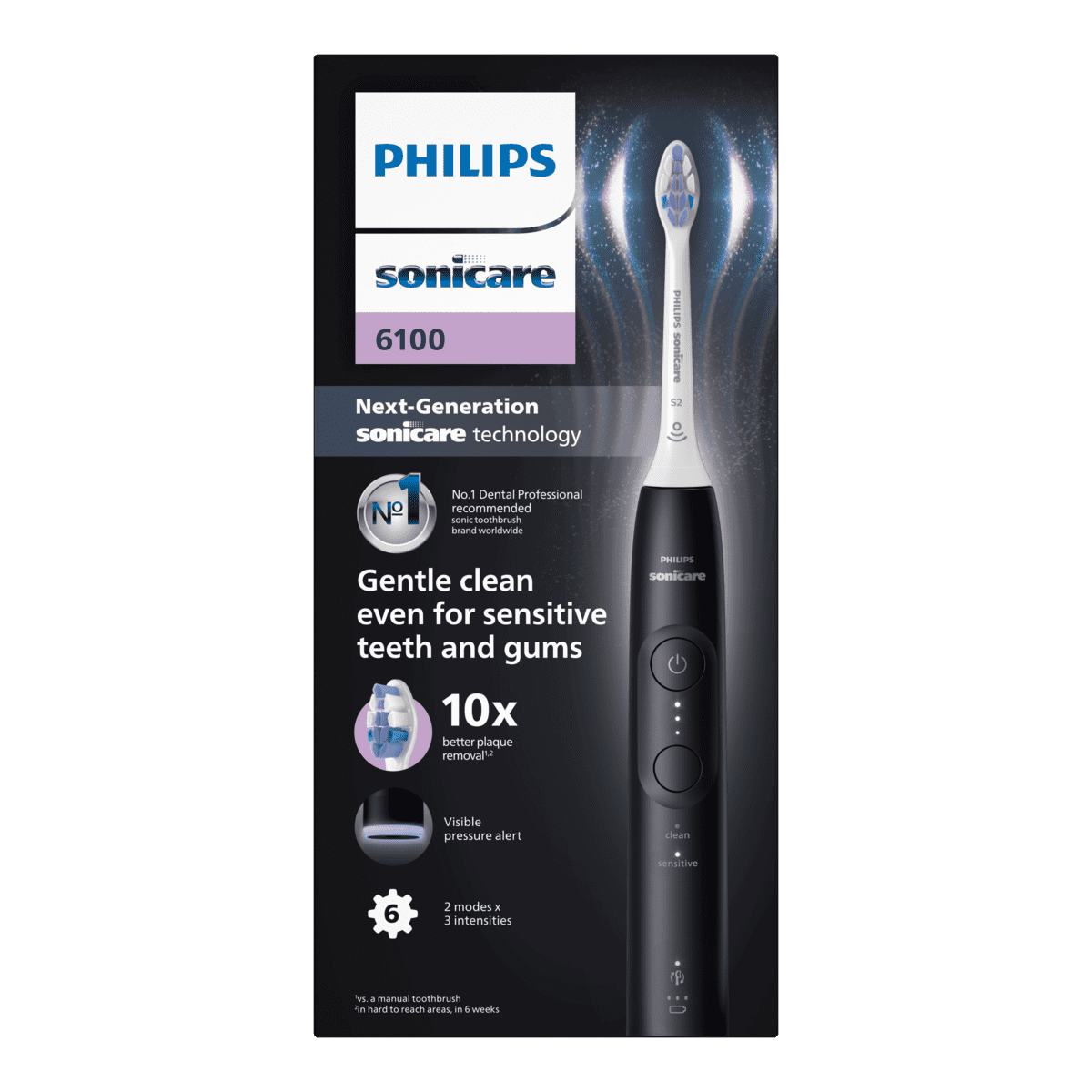 Philips Sonicare 6100 Elektrische Tandenborstel Zwart HX7401/01