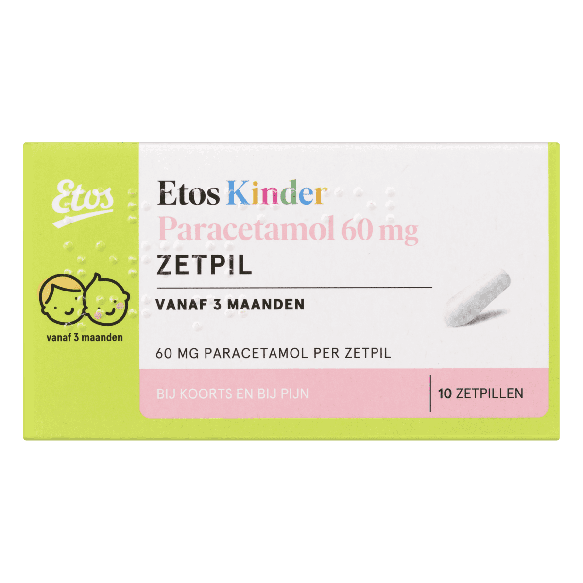 Etos Kinderparacetamol 60 MG Zetpil 10 stuks