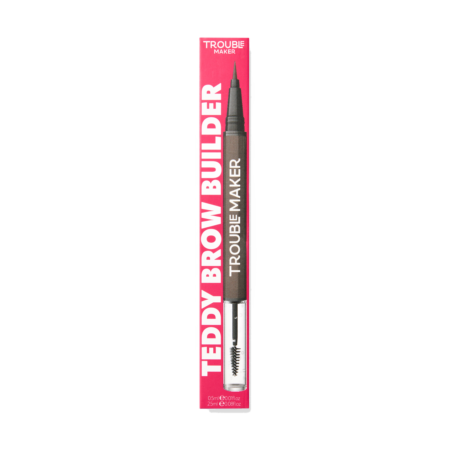 Trouble Maker Teddy Brow 2-In-1 Gel + Brow Pen Dark Brown