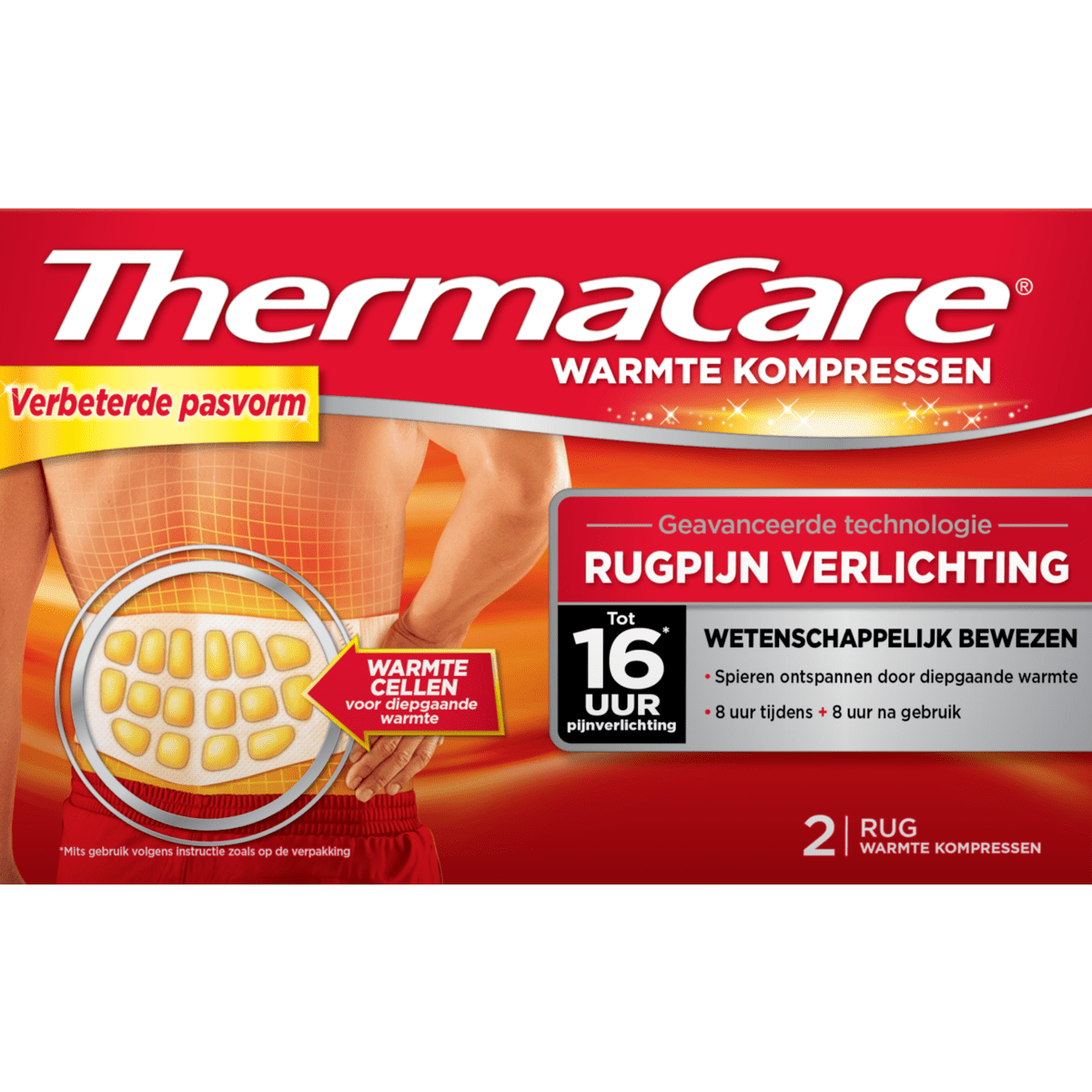 ThermaCare Rugpijn Warmte Kompressen 2 stuks