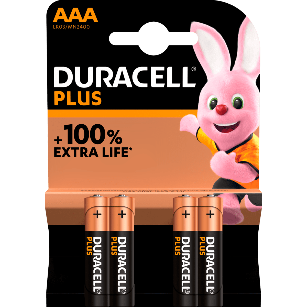Duracell Batterijen Alkaline Plus AAA 4 stuks