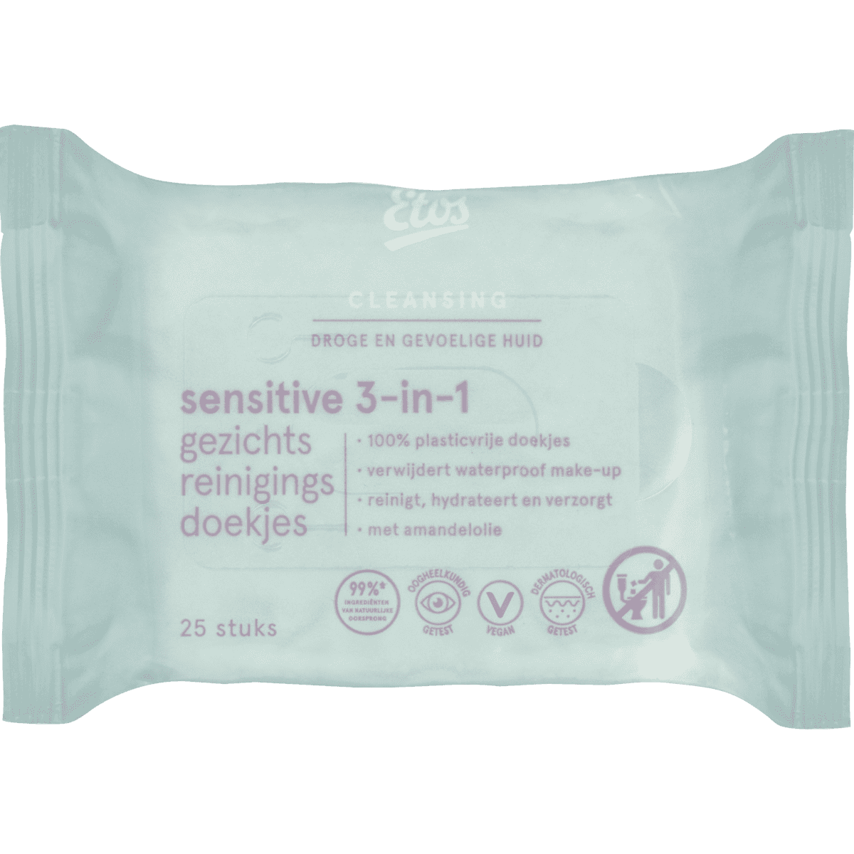 Etos Sensitive 3-in-1 Face Cleansing Wipes 25 stuks