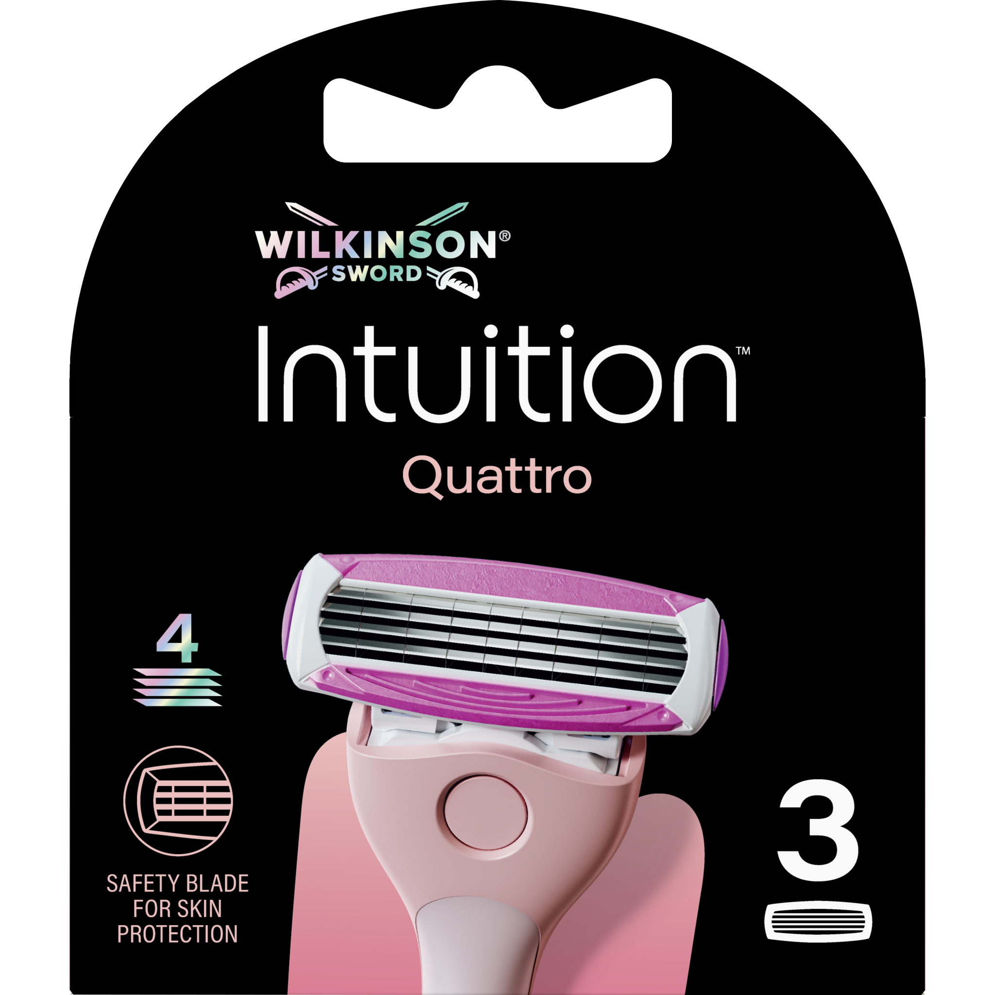 Wilkinson Sword Intuition Quattro for Women Navulmesjes 3 stuks