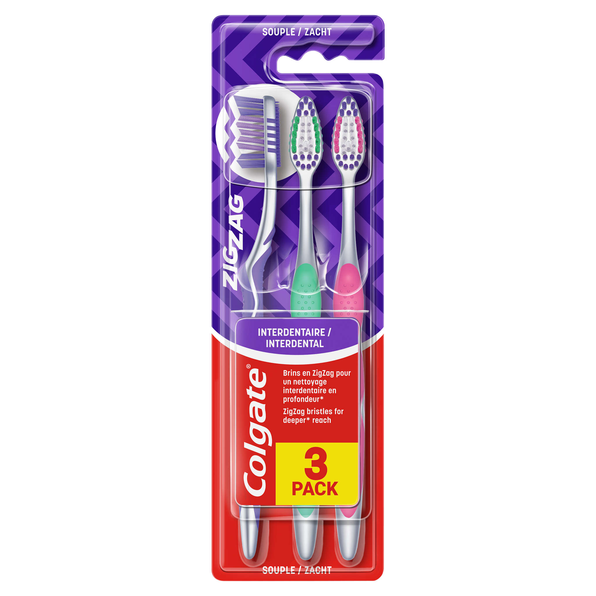 Colgate ZigZag Soft Tandenborstels 3 stuks