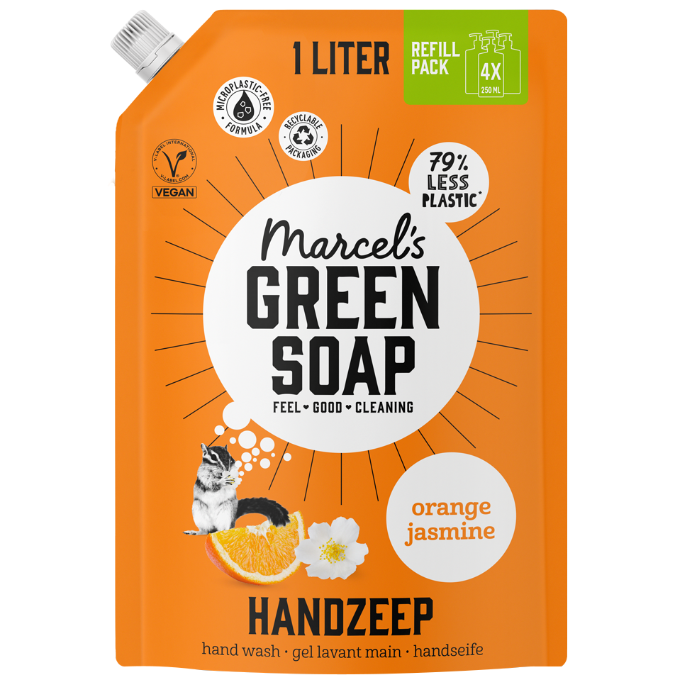 Marcel's Green Soap Handzeep Sinaasappel & Jasmijn Navulling 1000 ML