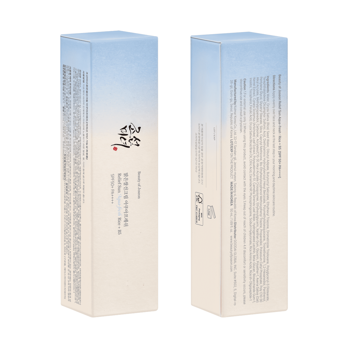 Beauty of Joseon Relief Sun Aqua-Fresh Rice + B5 50 ML
