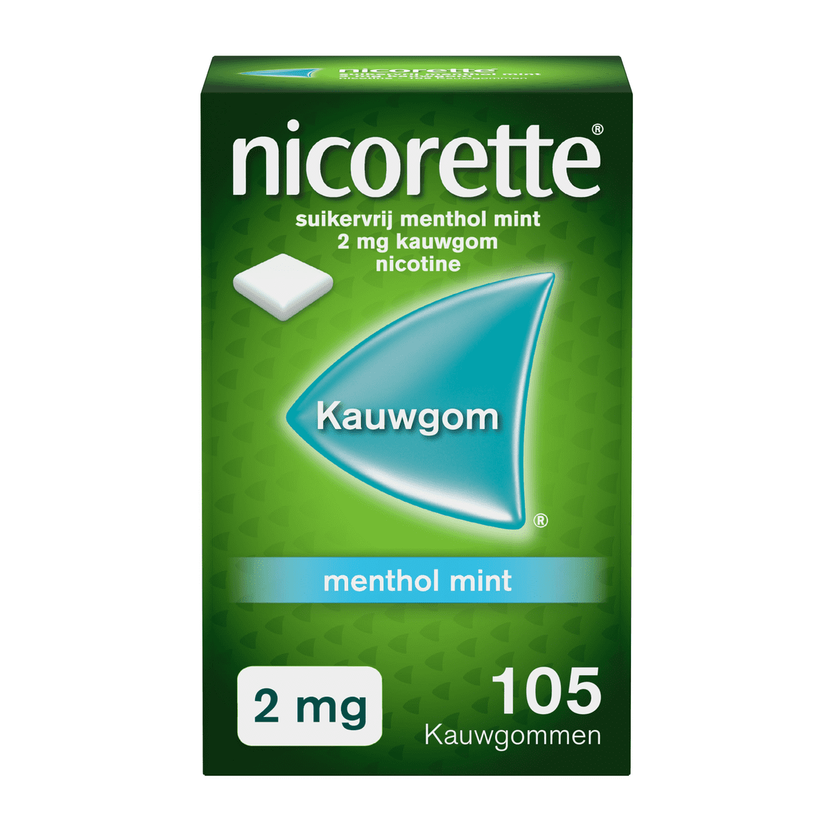 Nicorette Kauwgom Stoppen met Roken Menthol Mint 2 MG Nicotine 105 Stuks