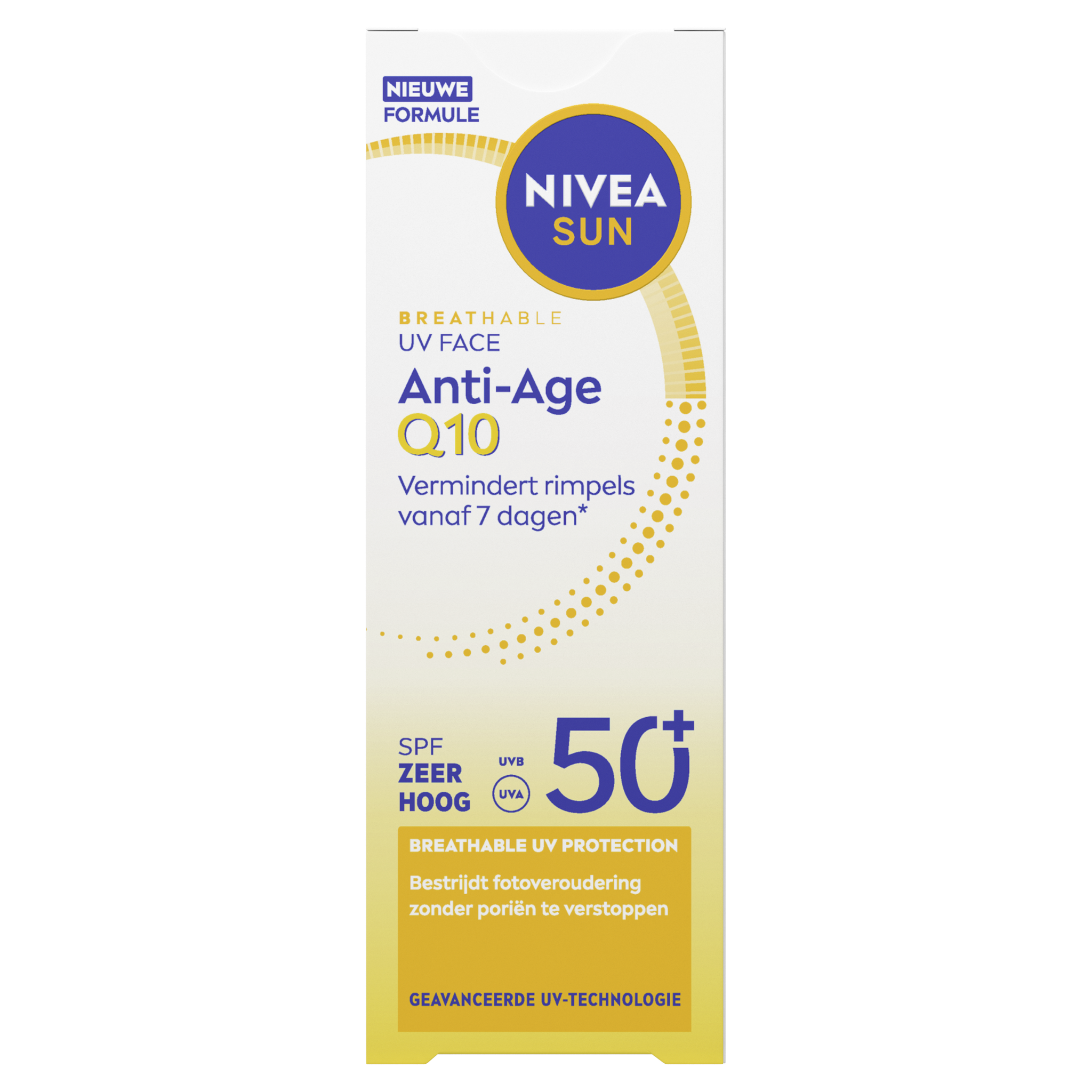 NIVEA SUN Breathable UV Face Anti-Age Q10 Zonnebrand SPF50+ 40 ML