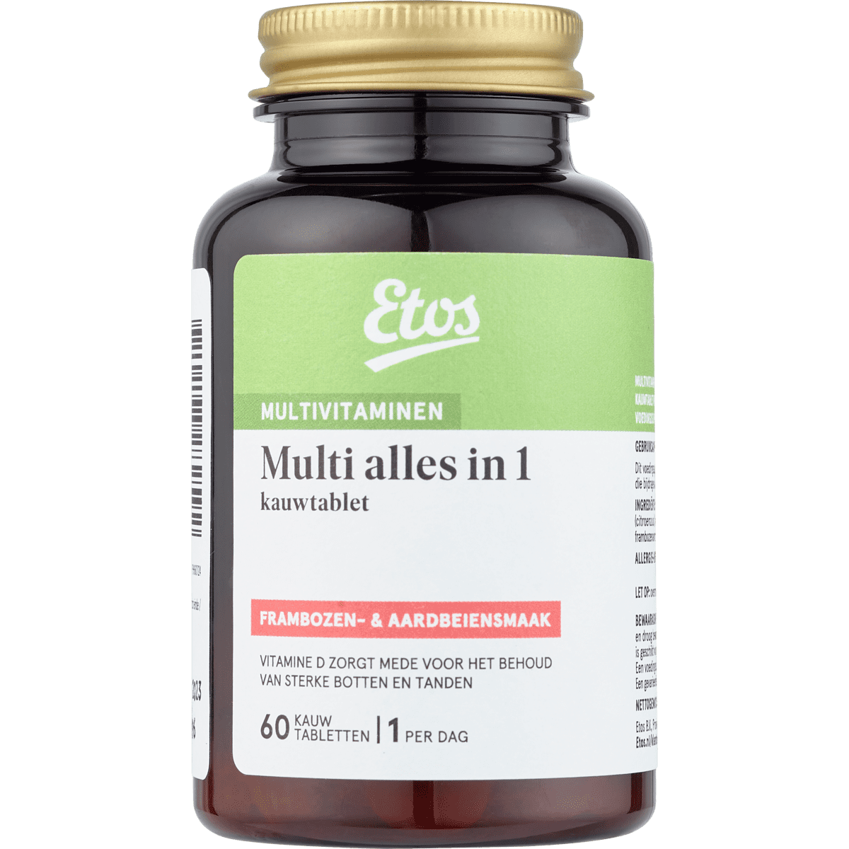 Etos Multi Vitamine Alles in 1 Framboos Aardbei Smaak Kauwtabletten 60 stuks