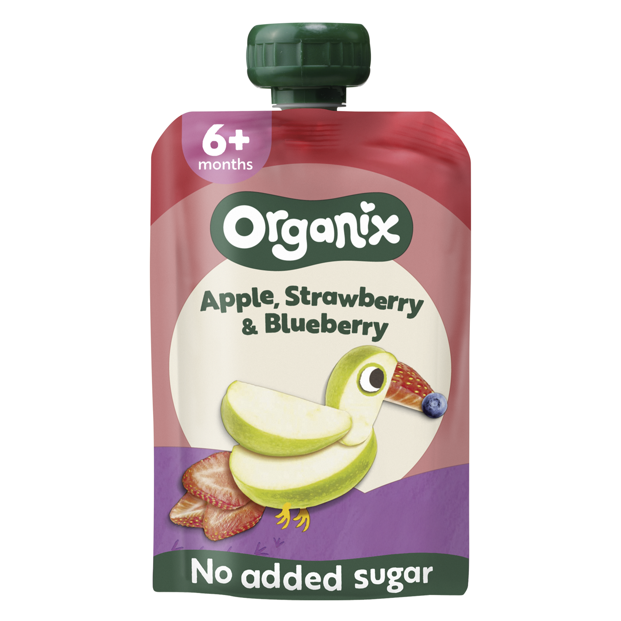 Organix Knijpfruit Appel Aardbei Bosbes 6+ Maanden 100 gram