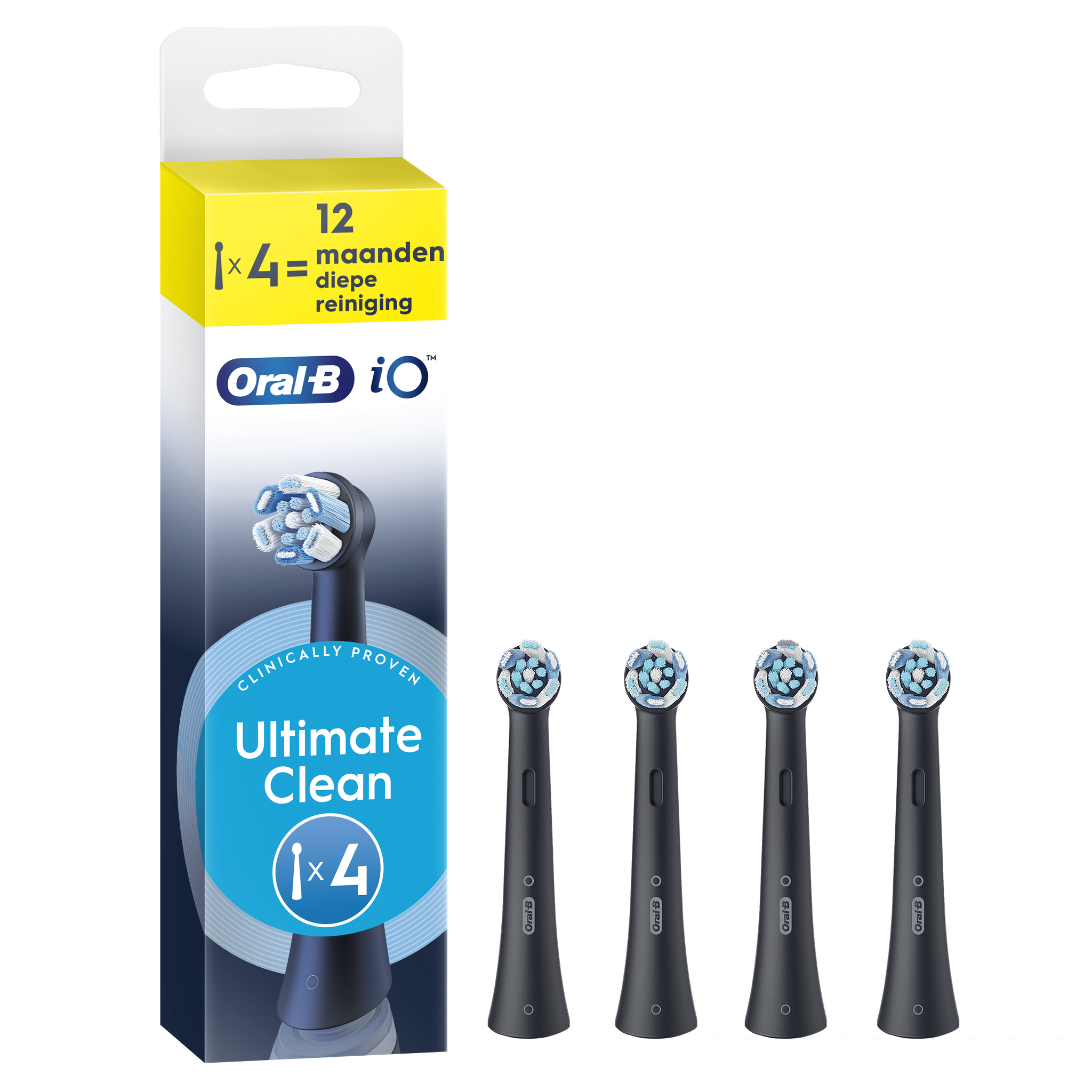 Oral-B iO Ultimate Clean Opzetborstels Zwart 4 Stuks