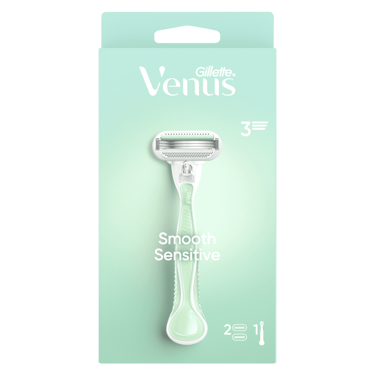 Gillette Venus Smooth Sensitive Scheersysteem met 2 Navulmesjes