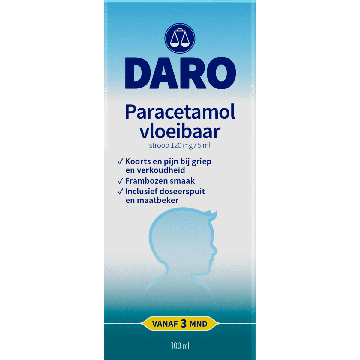 Daro Paracetamol Vloeibaar Kind 100 ML 100 ML Etos