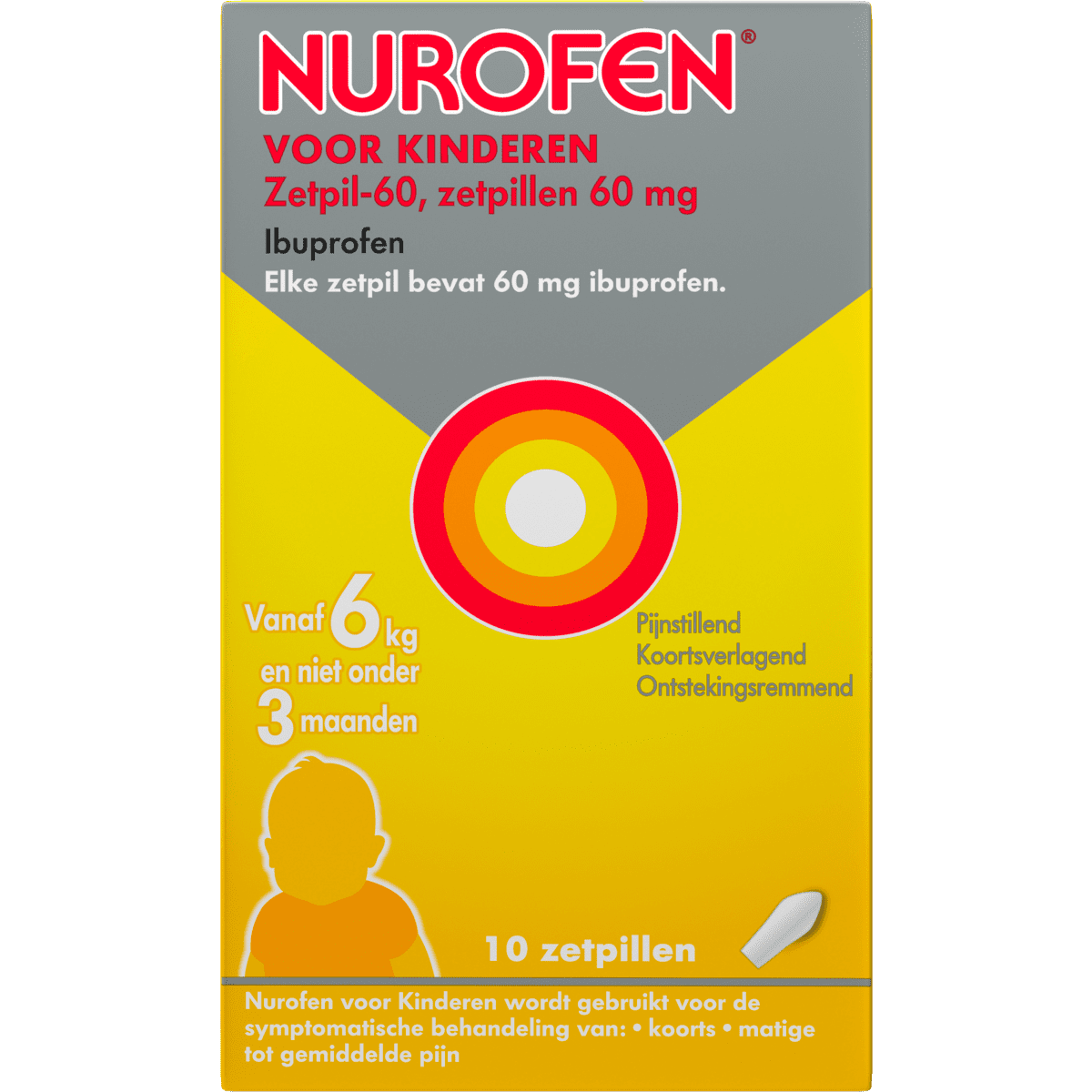 Nurofen Zetpil Kind 60 MG 10 stuks