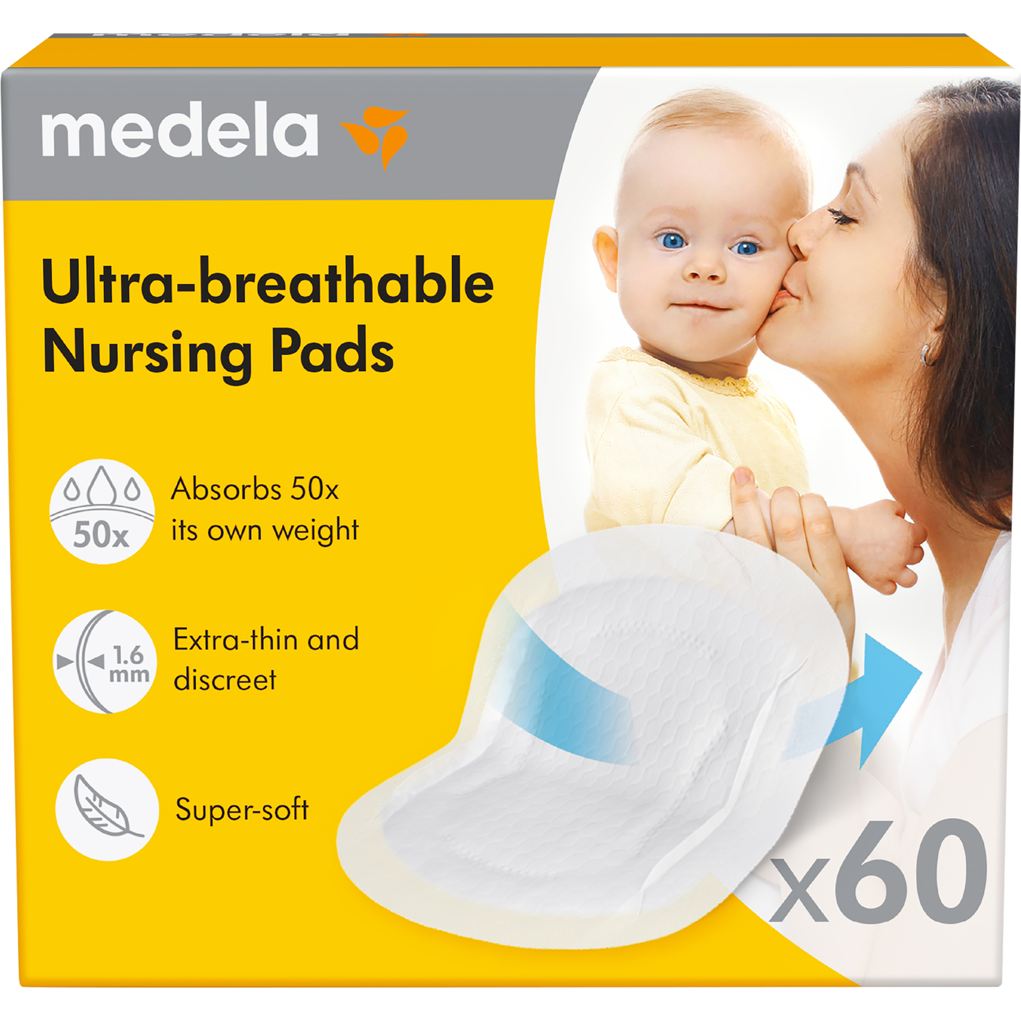 Medela Ultra Ademende Zoogkompressen 60 stuks