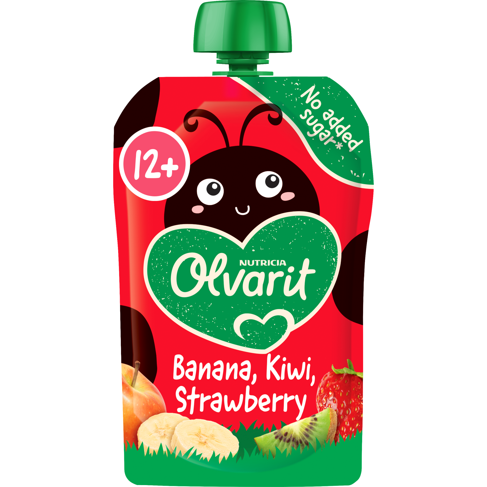 Olvarit Knijpfruit Aardbei Banaan Kiwi 12+ Maanden 100 gram