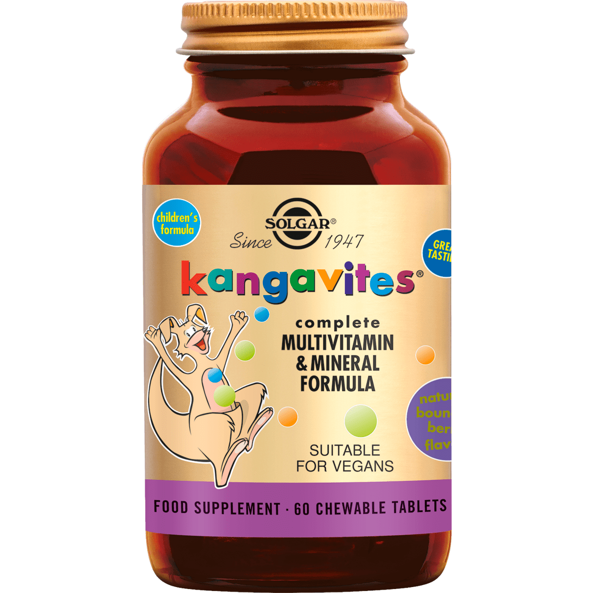 Solgar Kangavites Bounching Berry Kauwtabletten 60 stuks