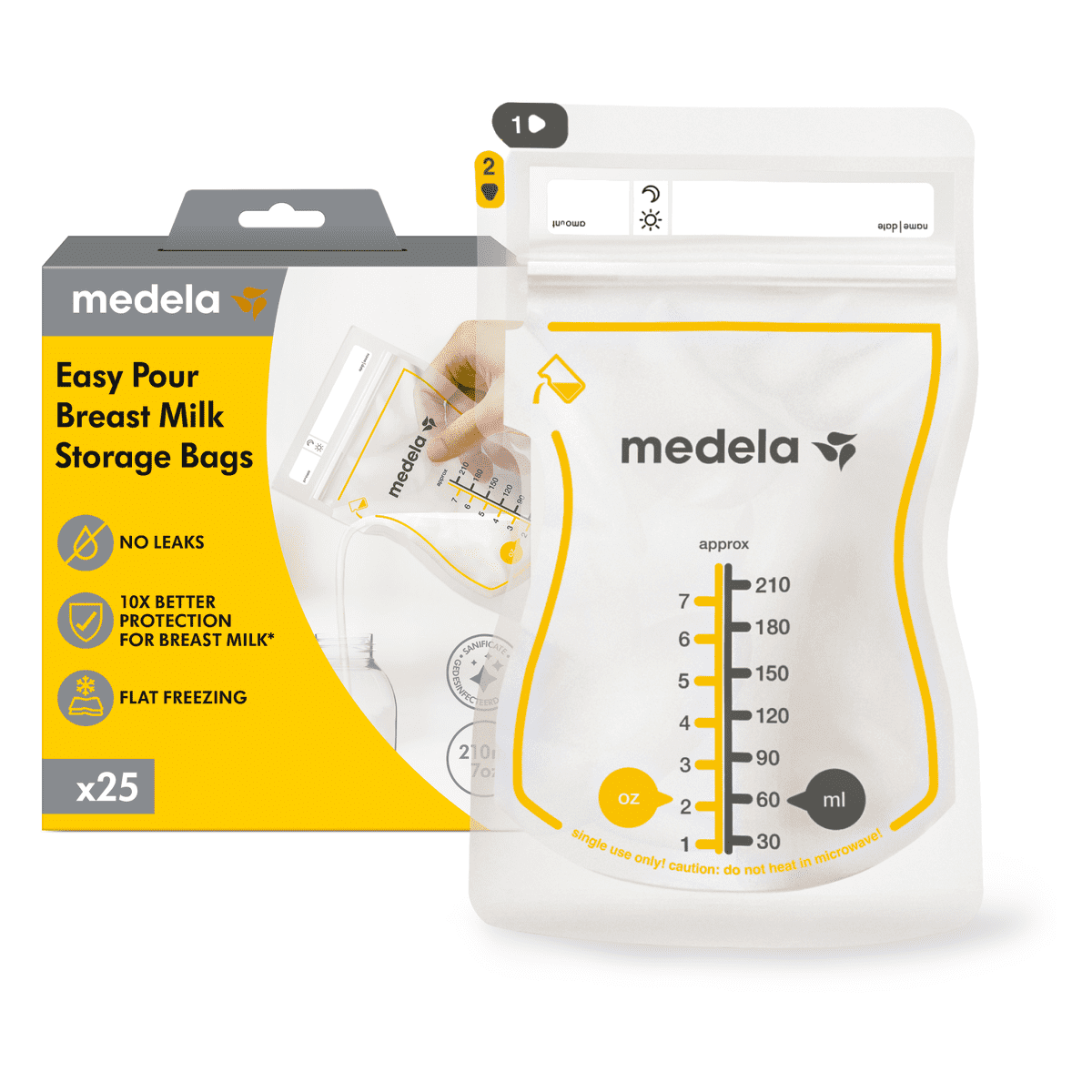 Medela Moedermelkbewaarzakjes Met Schenktuit - 210 ML Medela Moedermelkbewaarzakjes Met Schenktuit - 210 ML
