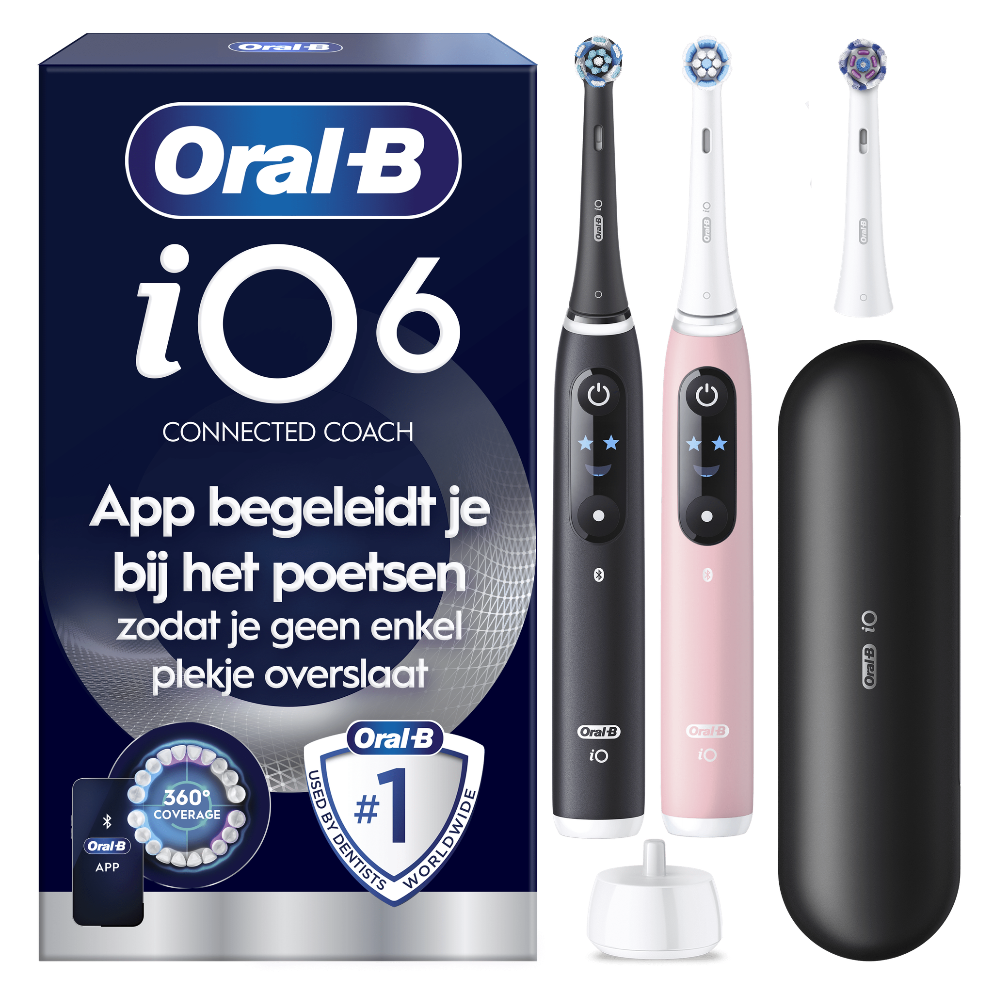 Oral-B iO 6 Zwart & Roze Duo Elektrische Tandenborstels