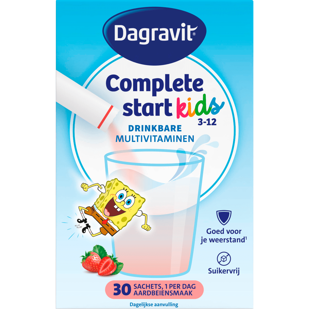 Dagravit Complete Start Kids Multivitamine Aardbei 30 stuks