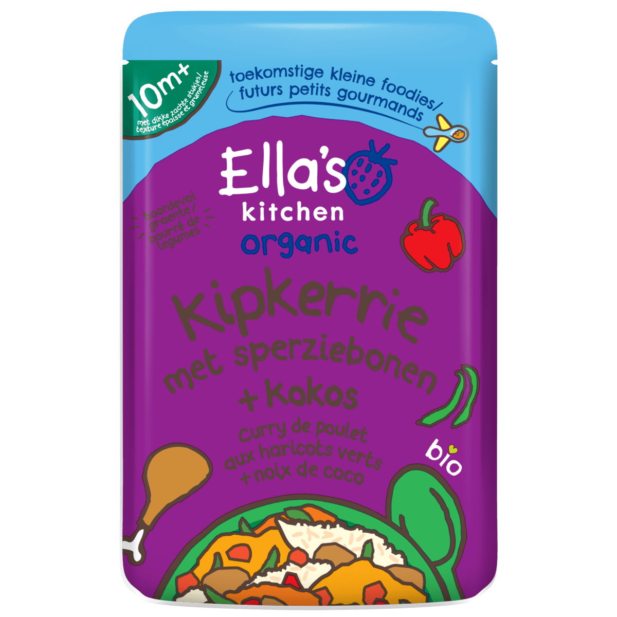 Ella's Kitchen Bio Kipkerrie Sperziebonen Kokos 10+ Maanden 190 gram