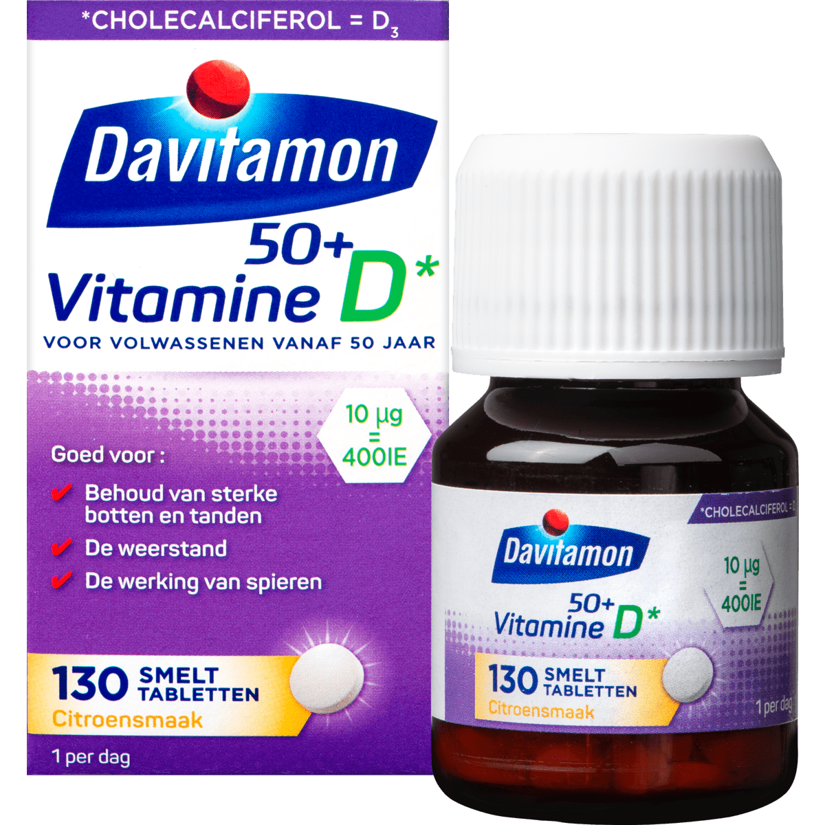 bord Oorzaak nakoming Davitamon Vitamine D 50+ Smelttabletten Citroensmaak 130 EA | Etos