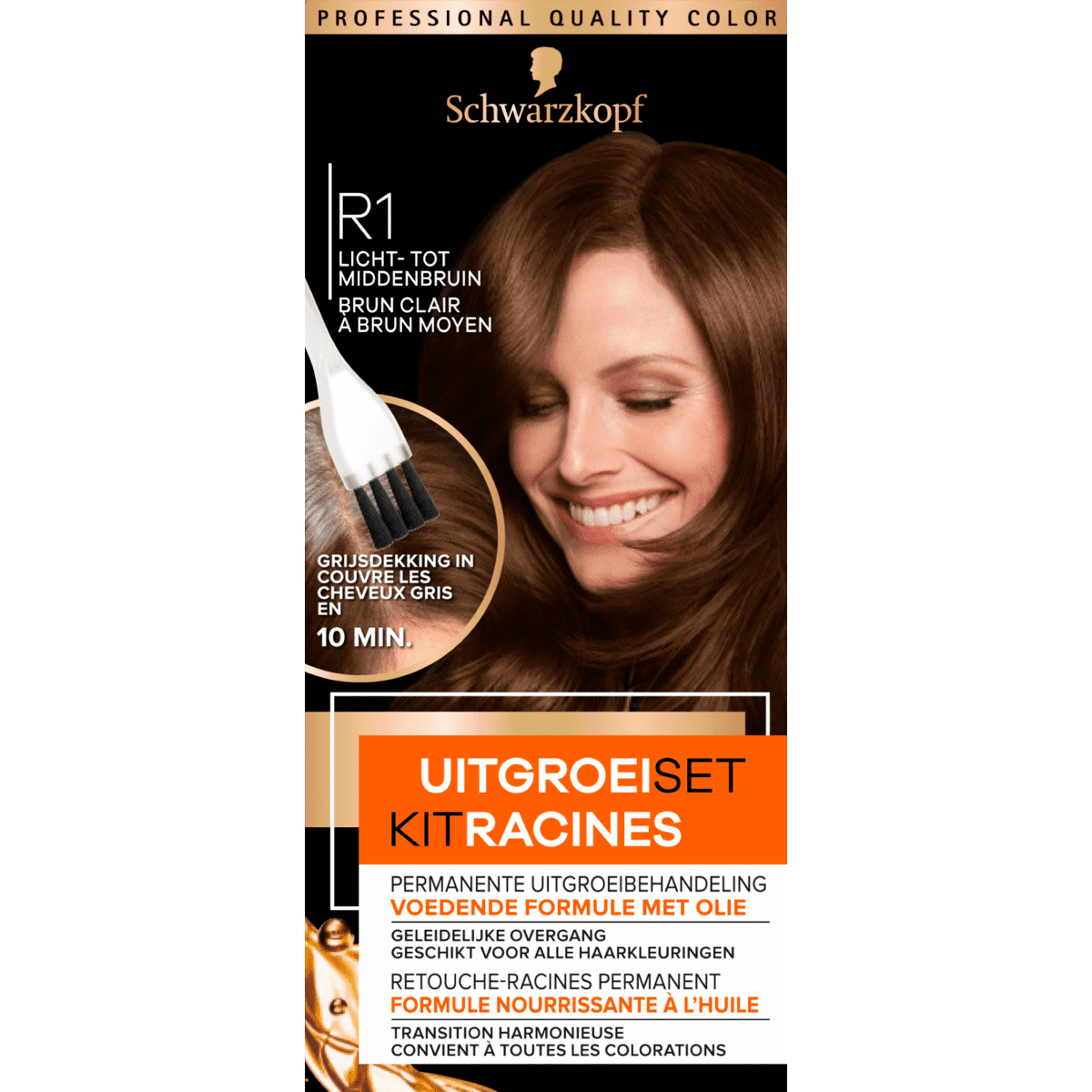 Schwarzkopf Permanent Color Uitgroeiset R1 Licht Middenbruin