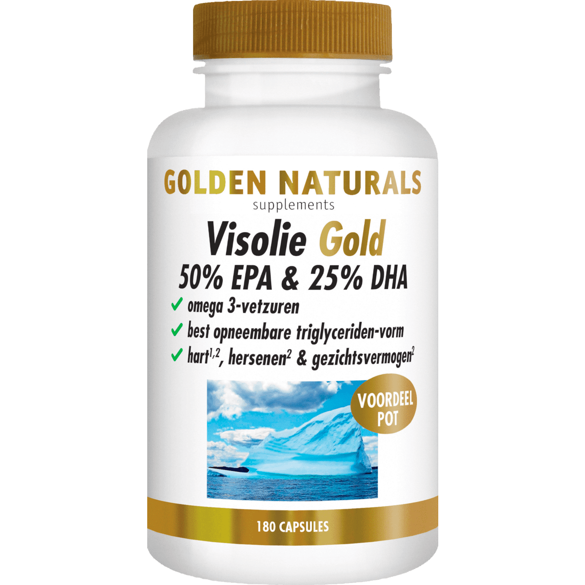 Golden Naturals Visolie Gold 50% EPA & 25% DHA Softgel Capsules 180 stuks