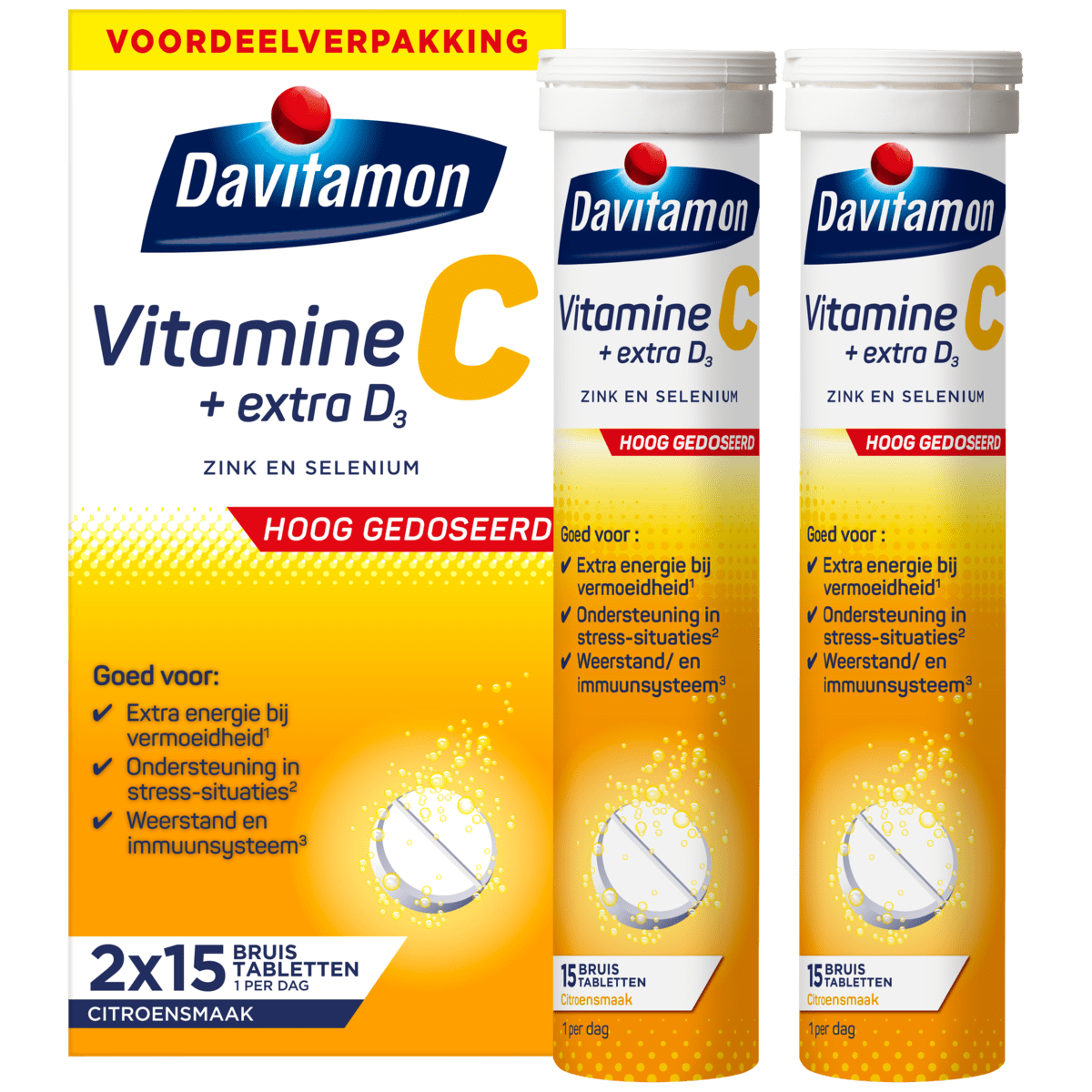 Davitamon Vitamine C Forte + D3 Voordeelverpakking Bruistabletten 30 stuks