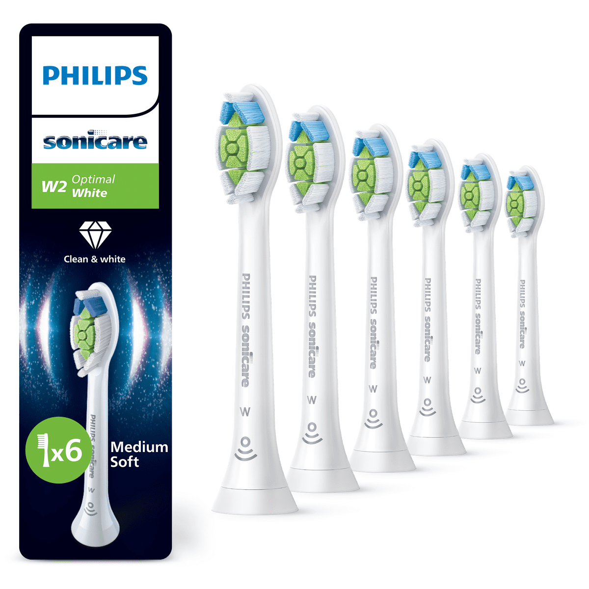 Philips Sonicare Optimal White Opzetborstels Wit HX6066/87 6 stuks