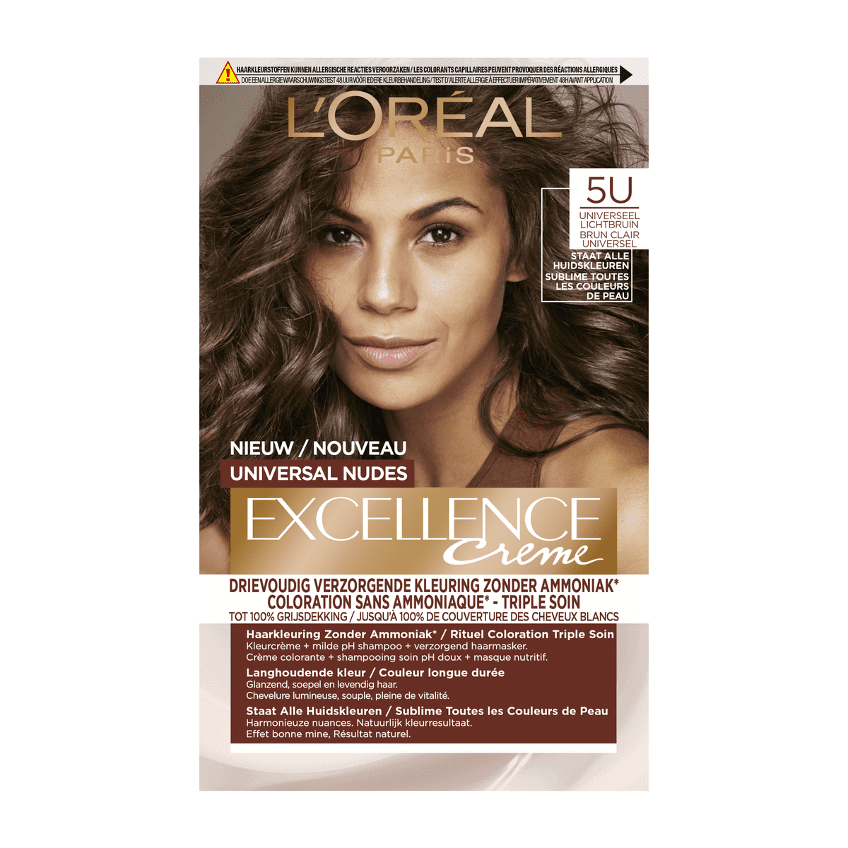 L'Oréal Paris Excellence Universal Nudes Permanente Haarverf 5U Lichtbruin