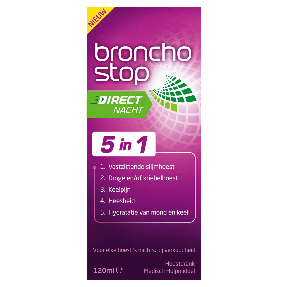 Bronchostop Direct Nacht 5-in-1 Hoestdrank 120 ML