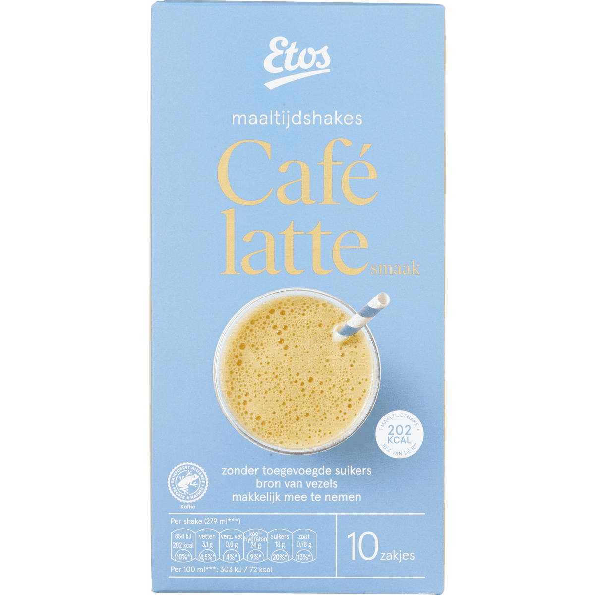 Etos Maaltijdshake Caf� Latte Sachets 10 stuks