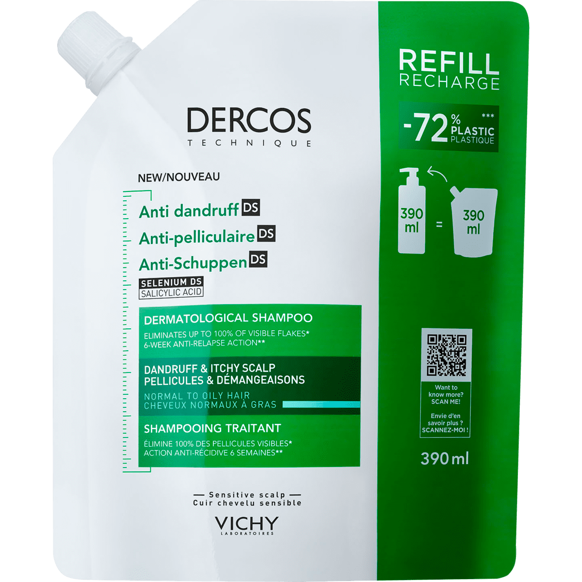 Vichy Dercos Anti-Roos DS Shampoo NH/VH Navulling 390 ML