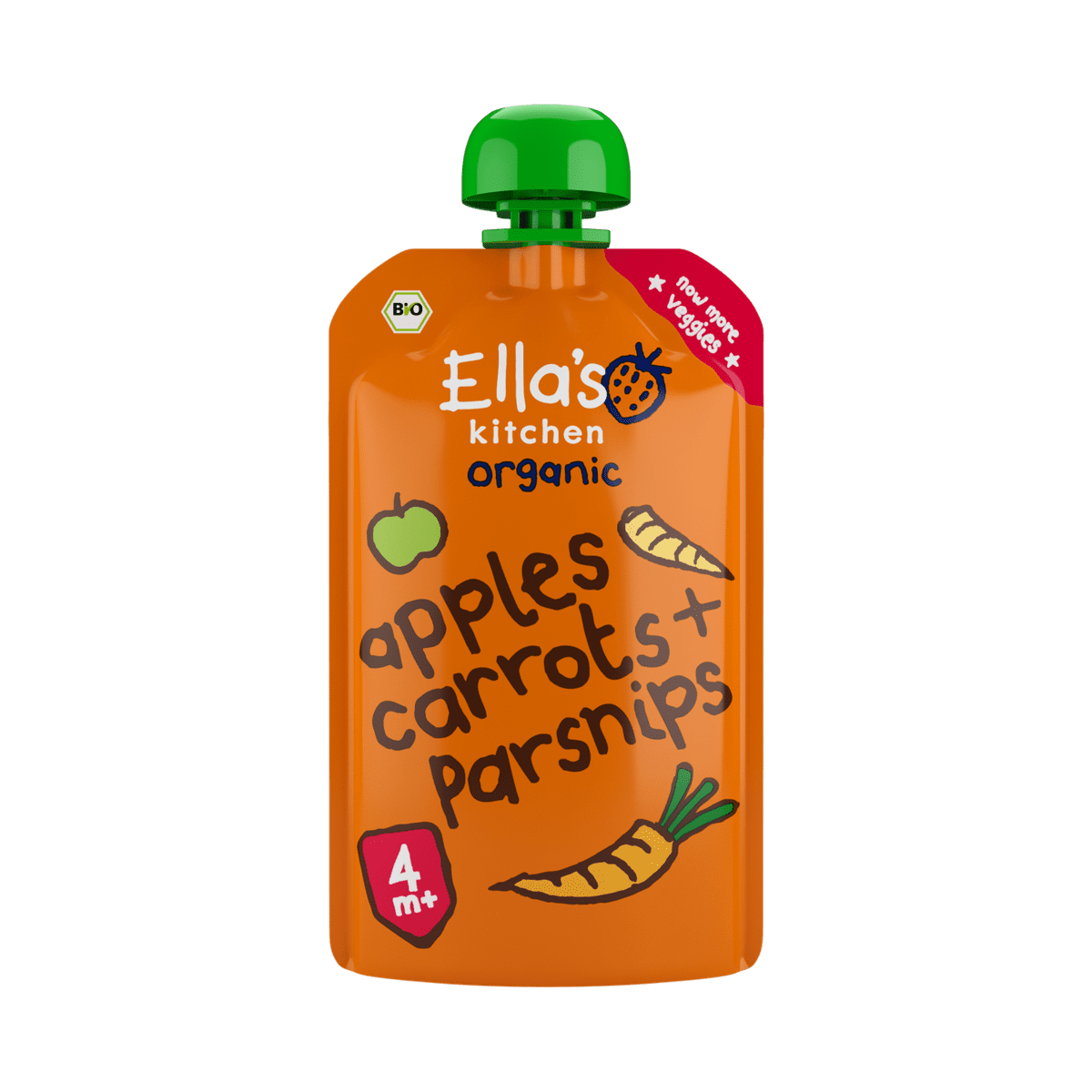 Ella's Kitchen Bio Knijpfruit Wortel Appel Pastinaak 4+ Maanden 120 gram