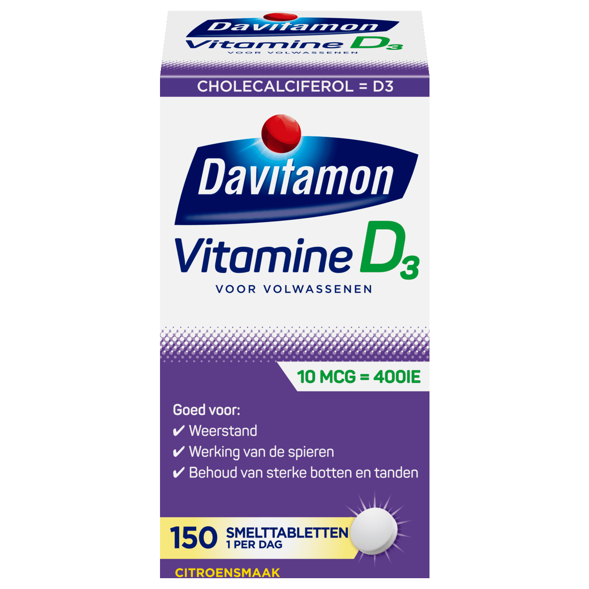 Davitamon Vitamine D3 Smelttabletten 150 stuks