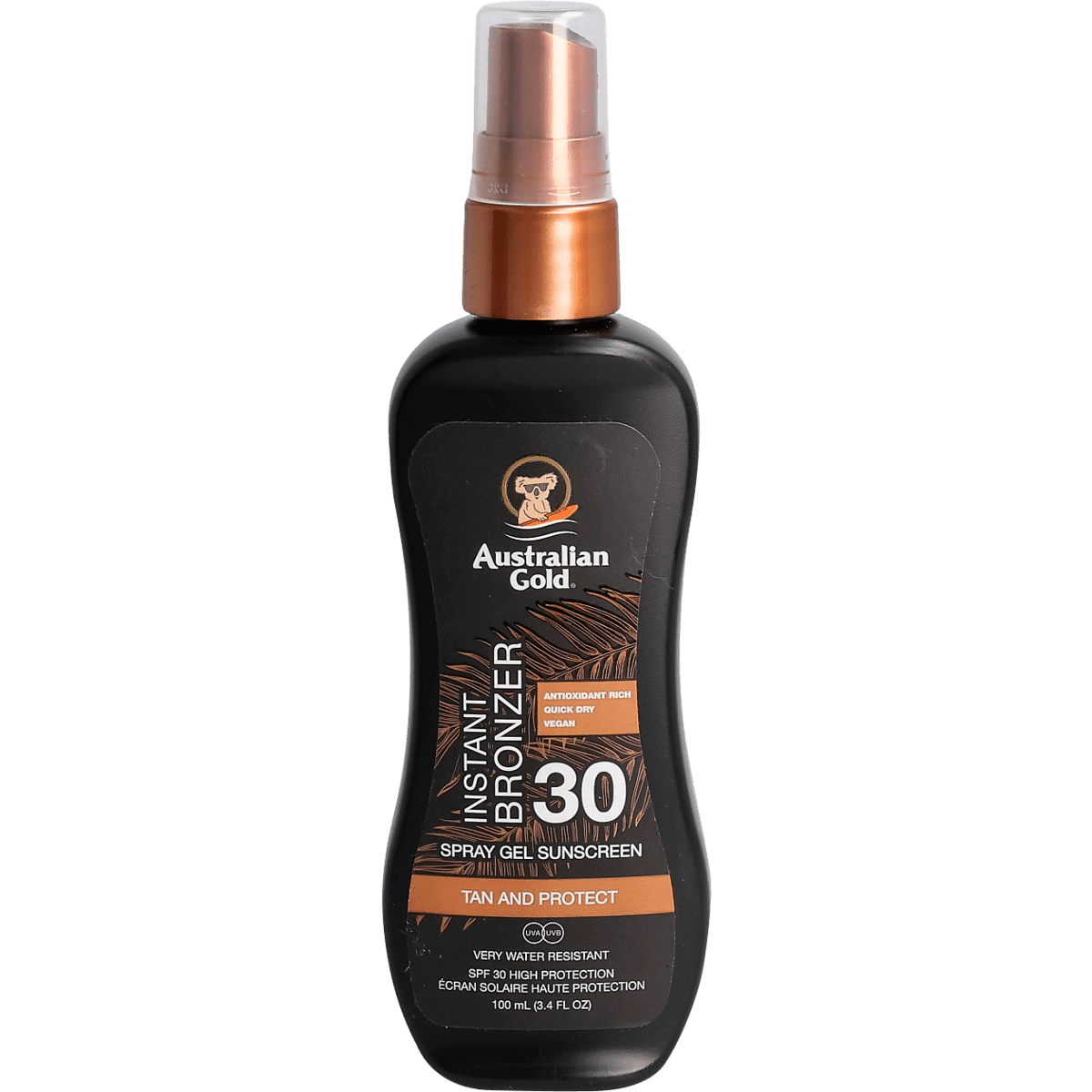 Australian Gold Instant Bronzer Zonnebrand Spray Gel SPF30 100 ML